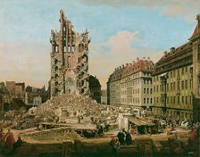 The ruins of the Kreuzkirche in Dresden, 1765. Creator: Bellotto, Bernardo (1720-1780)