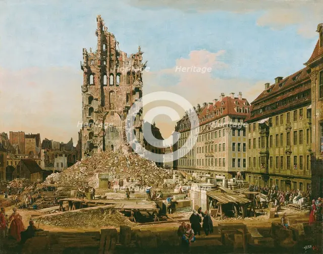 The Ruins of the old Kreuzkirche, Dresden, 1765.