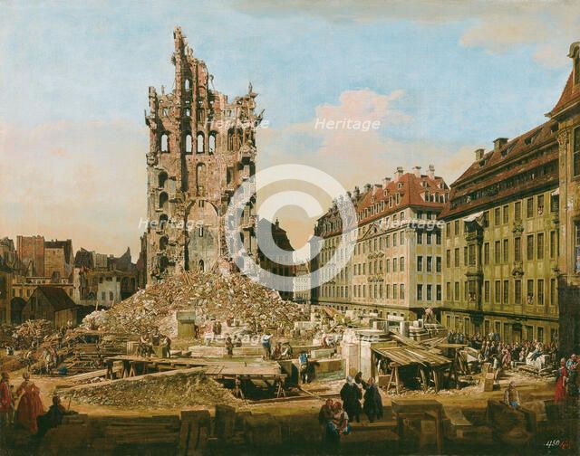 The Ruins of the old Kreuzkirche, Dresden, 1765.
