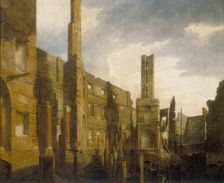 The Ruins of the Pantheon in Oxford Street after the Disasterous Fire of 14 January 1792 (1792). Artist: William Marlow