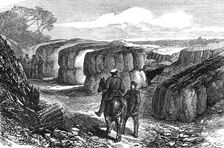 The ruins round Paris: interior of No. 1 Battery, Park of St. Cloud, 1871. Creator: Unknown