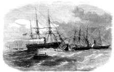 The Running Down of the Brigantine "Virtue" by the "Resolute" Transport, in Kingstown Harbour, 1856. Creator: Smyth