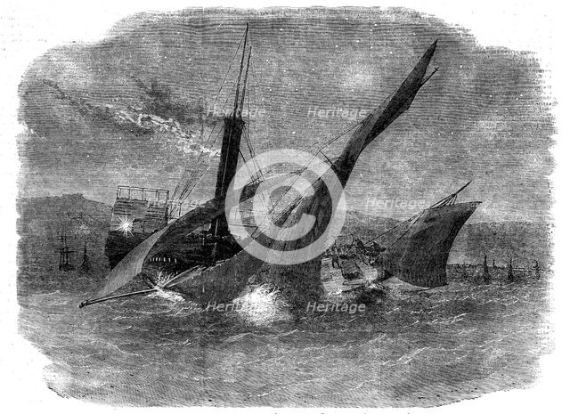 The Running Down of Lord Alfred Paget's Yacht "Alma" off Dover, 1856.  Creator: Unknown.