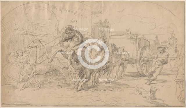 The Runaway Carriage, 1830s. Creator: Eugene Delacroix.