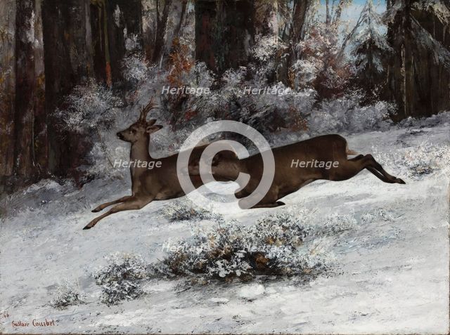 The Ruse, Roe Deer Hunting Episode (Franche-Comté), 1866. Creator: Courbet, Gustave (1819-1877).