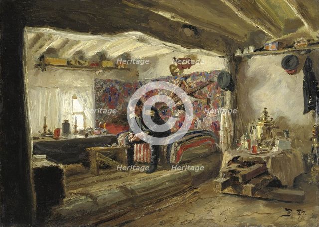 The Rushchuk Regiment's headquarters of Rushchuk Tsesarevich Alexander Alexandrovich at Brestovets,  Artist: Polenov, Vasili Dmitrievich (1844-1927)
