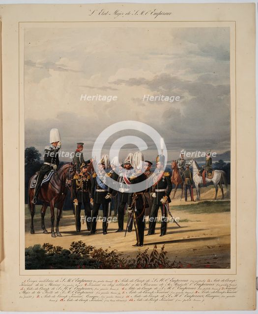 The Russian General Staff, 1867. Artist: Piratsky, Karl Karlovich (1813-1889)