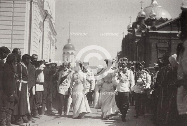 The Russian royal family visiting Sarov Monastery, Russia, 1903. Artist: K von Hahn