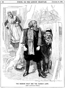 The Russian Wolf and The Hebrew Lamb cartoon from Punch, 1890