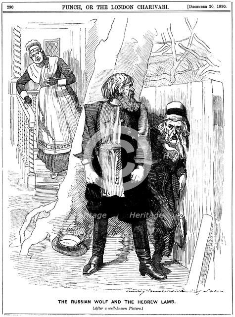 'The Russian Wolf and The Hebrew Lamb', cartoon from Punch, 1890. Artist: Unknown