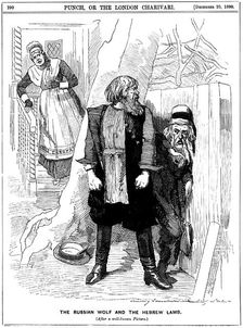 The Russian Wolf and The Hebrew Lamb cartoon from Punch, 1890