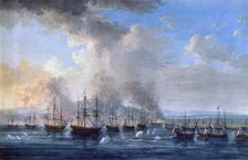 The Russo-Turkish Battle at the Damietta Castle on 1770 1770-1772. Artist: Jacob Philip Hackert