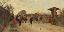 The Ruzzola Game, 1880. Creator: Sorbi, Raffaello (1844-1931)