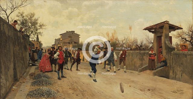 The Ruzzola Game, 1880. Creator: Sorbi, Raffaello (1844-1931).