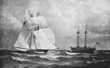 'The Race for the America's Cup - The Cambria Rounding Sandy Hook 1870 (1891). Creator: Unknown
