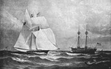 'The Race for the America's Cup - The Cambria Rounding Sandy Hook 1870 (1891). Creator: Unknown