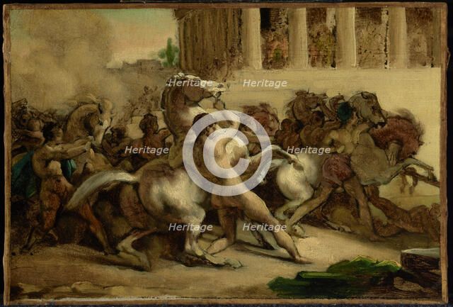 The Race of the Riderless Horses, 1817. Creator: Theodore Gericault.