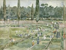 The Race Track (Piazza Siena, Borghese Gardens, Rome), 1898. Creator: Maurice Brazil Prendergast