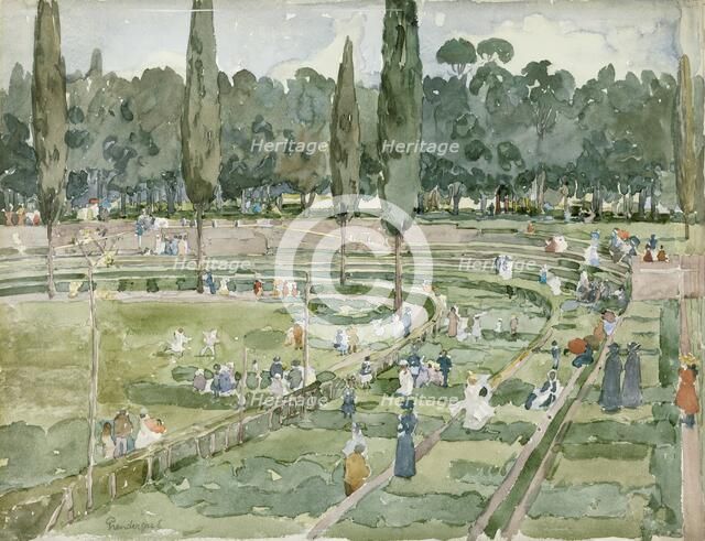 The Race Track (Piazza Siena, Borghese Gardens, Rome), 1898. Creator: Maurice Brazil Prendergast.