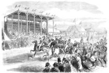 The races at Cairo: canter in front of the grand stand before the start, 1864. Creator: Unknown