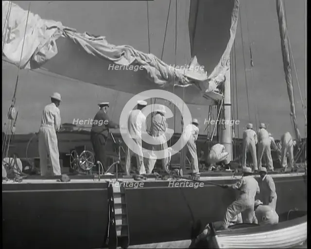 The Racing Yacht 'Endeavour', 1936.  Creator: British Pathe Ltd.