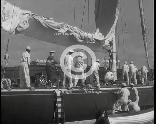 The Racing Yacht 'Endeavour', 1936.  Creator: British Pathe Ltd.