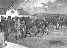 'The Racing Season- Notes at Newmarket; Inspecting the Favourite 1890. Creator: Unknown