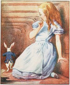The rabbit started violently, dropped the white kid gloves and the fan.., 1911. Creator: Tenniel, Sir John (1820-1914)