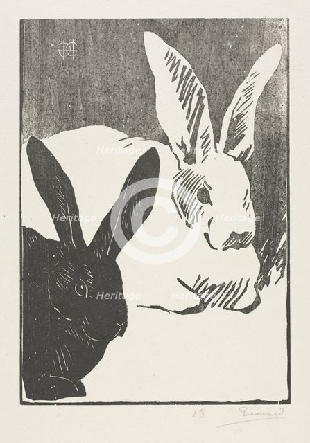 The Rabbits, 1893. Creator: Henri Charles Guérard (French, 1846-1897).