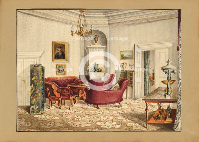 The Radziwill Palace in Berlin. Salon of Princess Wanda Czartoryska, née Princess Radziwill, 1845. Creator: Wustrow (active ca 1845).