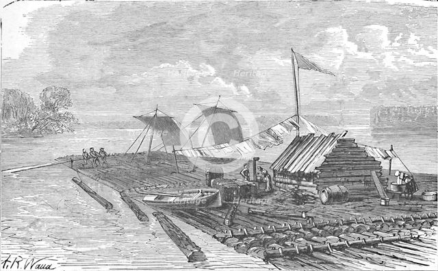 'The Raft', 1883. Artist: Alfred Waud.