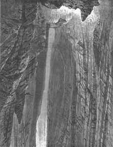The raft precipitated over a cataract in the Great Canon, Colorado 1875. Creator: A. R Calhoun