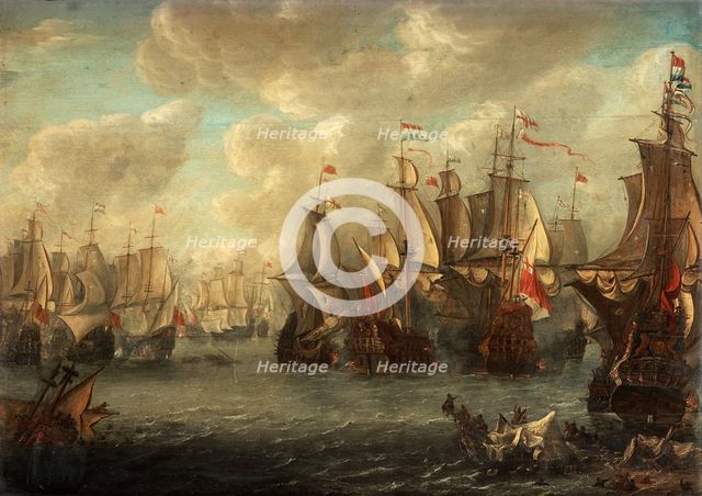 The Raid on the Medway, 1667. Artist: Soest, Pieter Cornelisz van (ca. 1600/20-1667)
