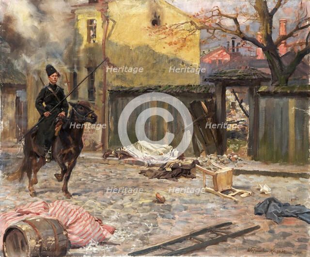 The Raid (Pogrom)', 1907. Creator: Kossak, Wojciech (1856-1942).