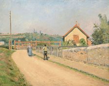 The Railway Crossing at Les Pâtis near Pontoise, 1873-1874. Creator: Pissarro, Camille (1830-1903)