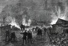 The Railway Accident at Abbotts Ripton, Huntingdon: the scene on Saturday night, 1876. Creator: Unknown