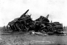 The Railway Accident at Barassie: wrecked carriages, 1898. Creator: J. Macartney
