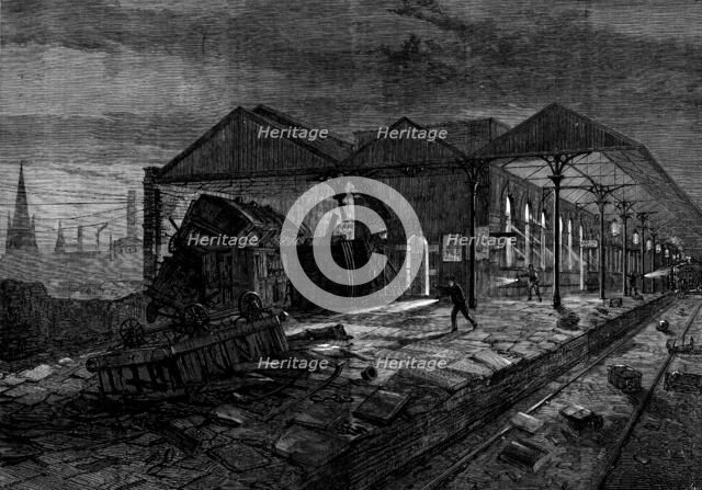 The railway accident at Wigan, 1873. Creator: Unknown.