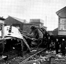 The Railway Disaster at Chelford, near Crewe: some of the wrecked carriages, 1895. Creator: B. R. Leech