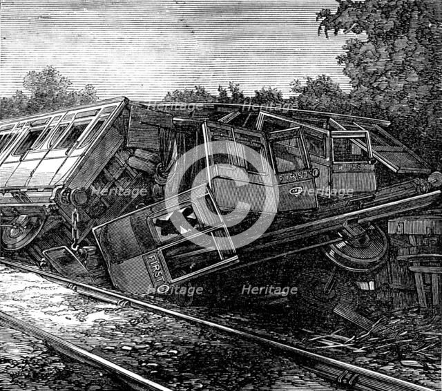 The Railway Disaster near Guildford: wreck of a first-class carriage, 1873. Creator: Unknown.