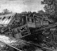 The Railway Disaster near Guildford: wreck of a first-class carriage, 1873. Creator: Unknown