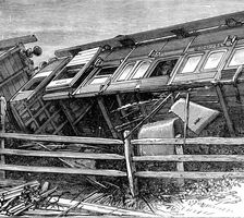 The Railway Disaster near Guildford: wreck of a second-class carriage, 1873. Creator: Unknown