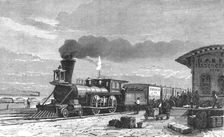 'The Railway Station at Omaha; Ocean to Ocean, the Pacific railroad 1875. Creator: Frederick Whymper