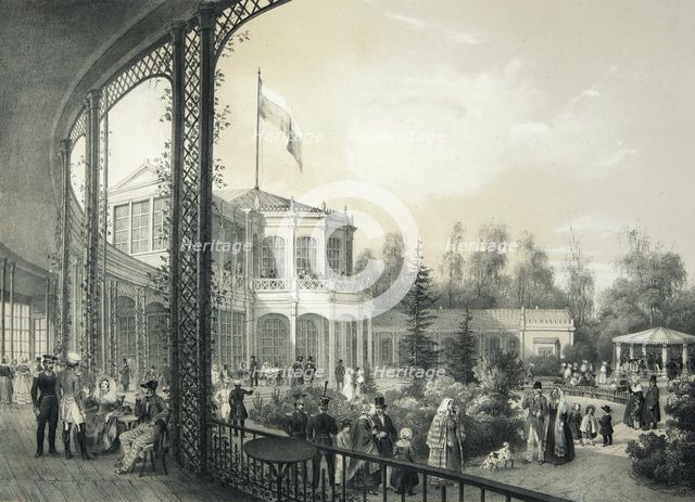 The Railway station in Pavlovsk, 1840-1850.  Creator: Meier, Johann Jakob (1787-1858).