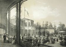 The Railway station in Pavlovsk, 1840-1850. Artist: Meier, Yegor Yegorovich (1822-1867)
