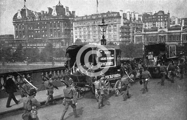 The railway strike of 1911, London, (c1920). Artist: Unknown