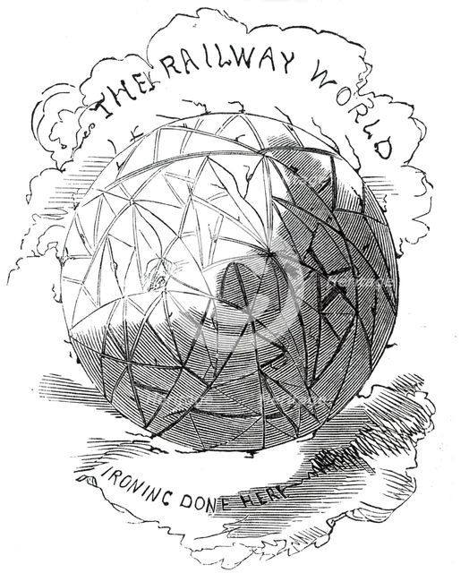 The Railway World - Ironing Done Here, 1845. Creator: Alfred Crowquill.