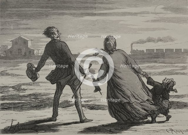 The Railway: Too Late. Creator: Honoré Daumier (French, 1808-1879).