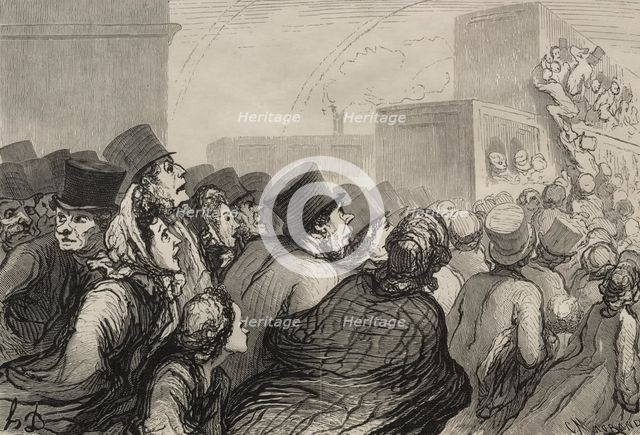 The Railway: The Sunday Excursion. Creator: Honoré Daumier (French, 1808-1879).