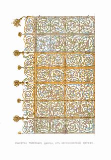 The railing of the Terem Palace. From the Antiquities of the Russian State, 1849-1853. Creator: Solntsev, Fyodor Grigoryevich (1801-1892)